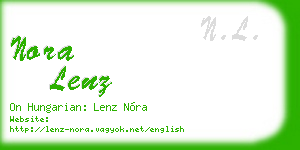 nora lenz business card